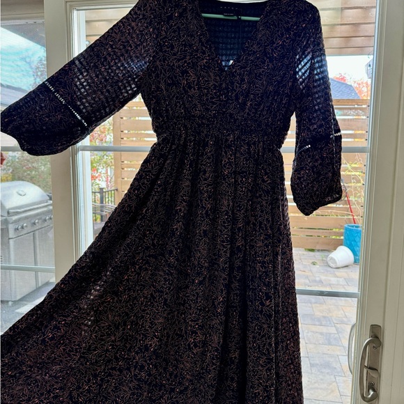 Hatch Dresses & Skirts - Multicolored Embellished Bishop Sleeve Maxi Dress